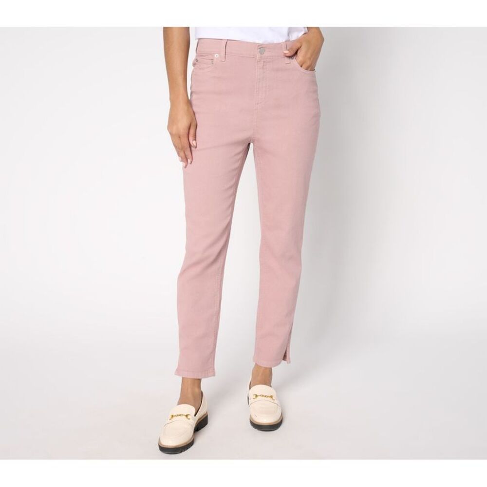 Summersalt Women's Pants Sz 16 Denim & Co. Classic Color Ankle Jean Pink